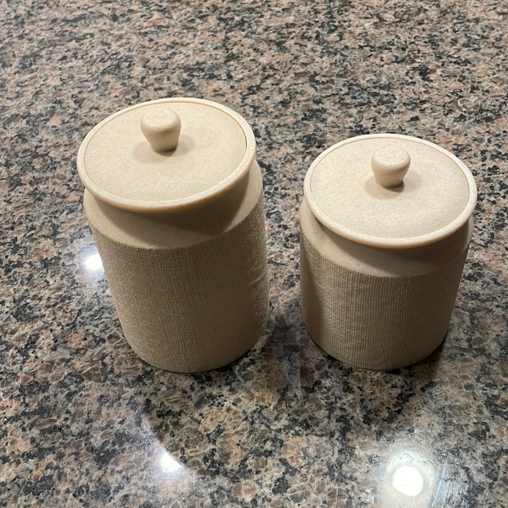 Hearth and Magnolia Set of Bathroom Canisters + Soap Dish